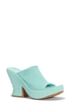 Bottega Veneta Wedge Knit Slide Platform Sandals In Blue