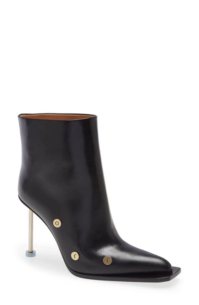 Off-white Nail Pointed Toe Bootie In Black