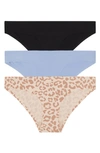 Honeydew Intimates Skinz 3-pack Hipster Panties In Black/ Cove/ Sandlewood