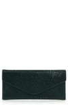 Judith Leiber Couture Beaded Envelope Clutch In Ebonized Emerald