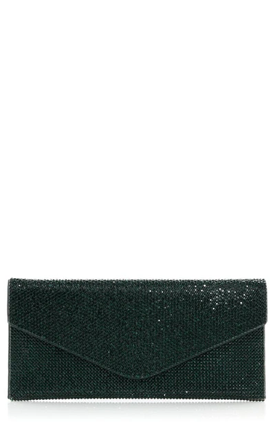 Judith Leiber Couture Beaded Envelope Clutch In Ebonized Emerald