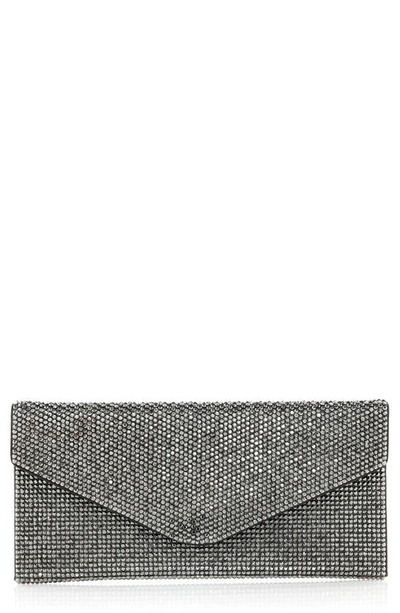 Judith Leiber Couture Beaded Envelope Clutch In Grey