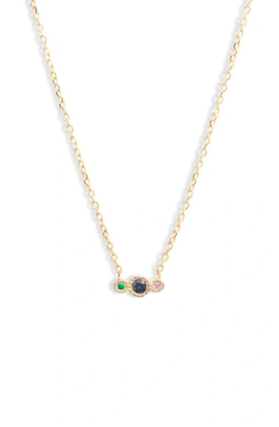 Jennie Kwon Designs Blue Sapphire Journey Pendant Necklace In Yellow Gold/ Blue Sapphire