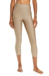 Alo Yoga Airlift High Waist Capri Leggings In Beige