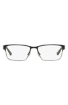 Polo Ralph Lauren 54mm Rectangular Optical Glasses In Matte Black