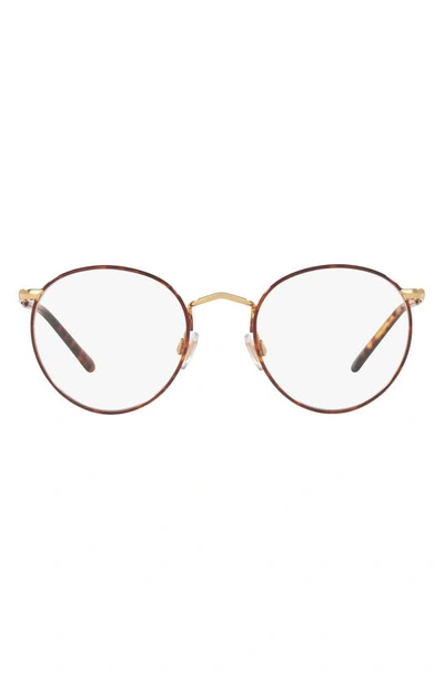 Polo Ralph Lauren 48mm Round Optical Glasses In Gold Havana