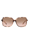 Michael Kors 56mm Gradient Square Sunglasses In Tort Pink