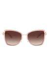 Michael Kors 55mm Gradient Butterfly Sunglasses In Brown Gold