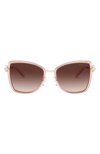 Michael Kors 55mm Gradient Butterfly Sunglasses In Brown Gold