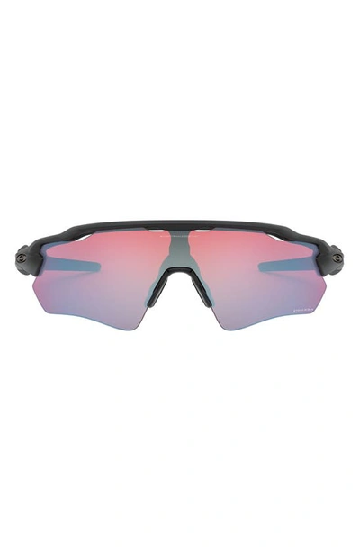 Oakley Radar® Ev Path® Prizm™ Snow Collection 138mm Wrap Shield Sunglasses In Black