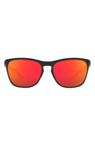 Oakley Manorburn 56mm Square Sunglasses In Rubber Black