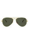 Ray Ban 58mm Aviator Sunglasses In Green