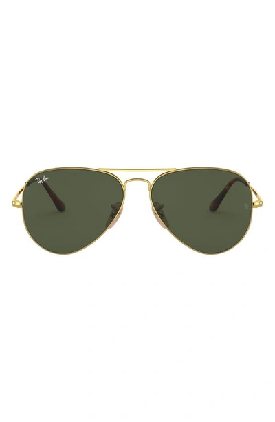 Ray Ban 58mm Aviator Sunglasses In Green