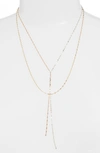 Lana Jewelry 'blake' Lariat Necklace In Tri Gold