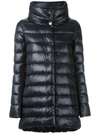 Herno Amelia Water-resistant Ultralight Nylon A-line Puffer Jacket In Black