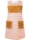 AU JOUR LE JOUR AU JOUR LE JOUR ZIGZAG DETAIL FRINGED DRESS - RED,DRE0111353536