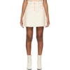 SEE BY CHLOÉ OFF-WHITE DENIM ZIP TOPSTITCHED SKIRT