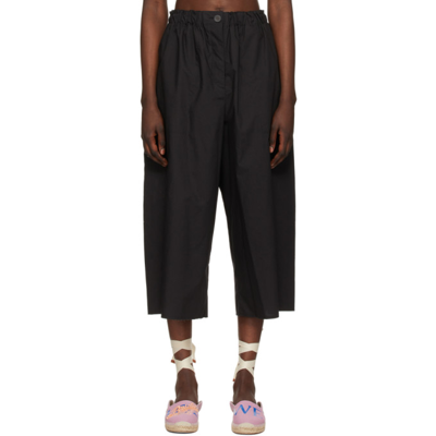 Loewe Black Cropped Elasticated Trousers In Blue