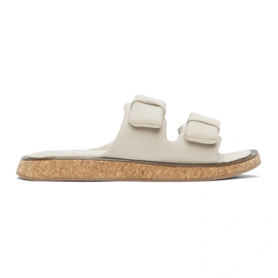 Rag & Bone Parque Suede Dual-buckle Slide Sandals In Light Grey