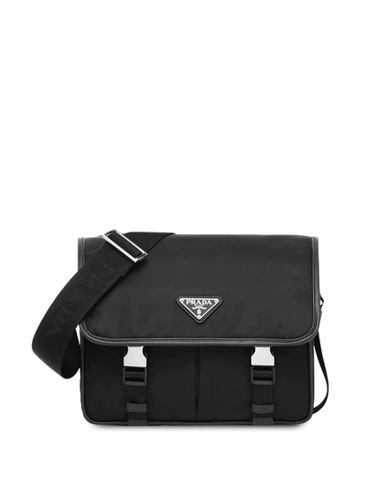 Prada Black Re-nylon & Leather Messenger Bag