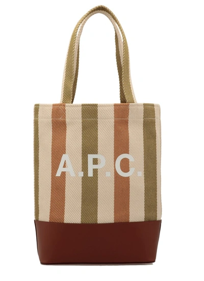 Apc Axelle Tote Bag In Cream Color In Multi