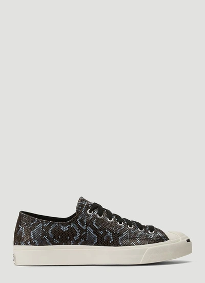 Converse Jack Purcell Archive Reptile Leather Sneakers In Black