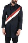 THOM BROWNE THOM BROWNE MEN'S BLUE COTTON TRENCH COAT,MOU023E00249415 48