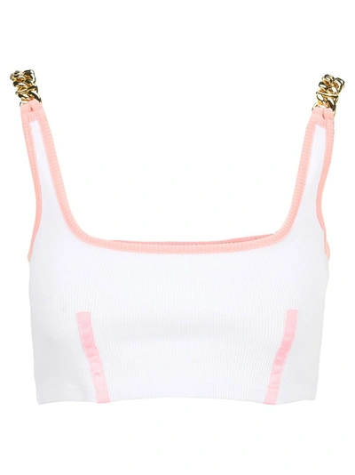 Gcds Chain-link Strap Cropped Tank In White