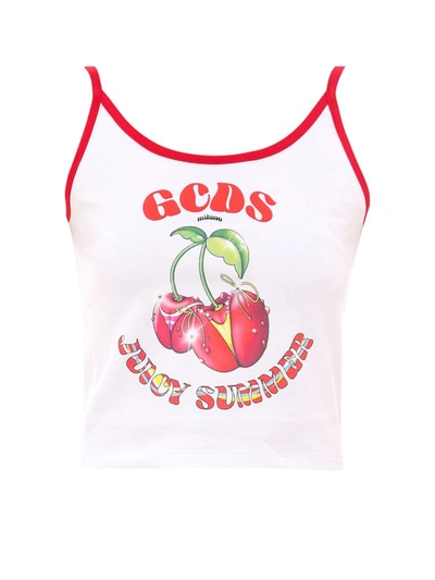 Gcds Logo Cropped Cami Top In White