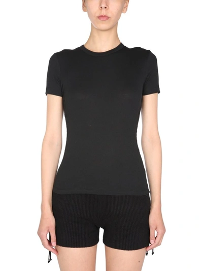 Helmut Lang Double Rib Shoulder Cut-out T-shirt In Black
