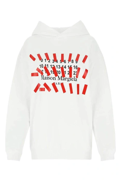 Maison Margiela Logo-print Oversized Hoodie In White