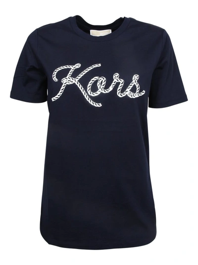 Michael Michael Kors Blue Cotton T-shirt With Logo Print