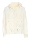 Moncler Albireo Hooded Peplum-waist Shell Jacket In White