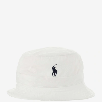 Polo Ralph Lauren Logo Embroidered Bucket Hat In White