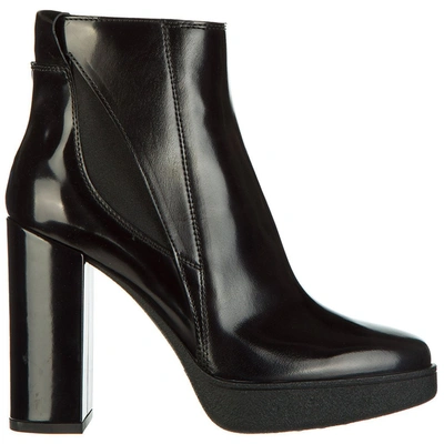 Tod's Women's Leather Heel'ankle Boots Booties In Black