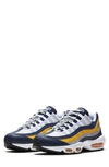 Nike Air Max 95 Panelled Textile And Leather Trainers In Midnight Navy/ White