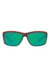 Costa Del Mar 63mm Rectangle Sunglasses In Tortoise Polarized Plastic