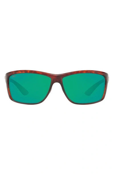 Costa Del Mar 63mm Rectangle Sunglasses In Tortoise Polarized Plastic