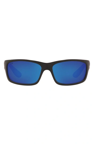 Costa Del Mar 62mm Waypoint Rectangluar Polaraized Sunglasses In Dark Grey Black