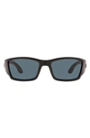 Costa Del Mar 61mm Polarized Rectangular Sunglasses In Black Grey