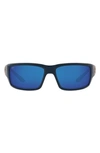 Costa Del Mar 59mm Wraparound Sunglasses In Blue Black