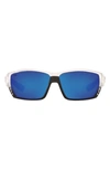Costa Del Mar 62mm Polarized Wraparound Sunglasses In Crystal