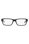 Prada 55mm Rectangular Optical Glasses In Shiny Black