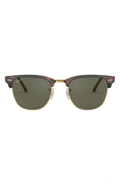 Ray Ban Clubmaster Tortoiseshell Sunglasses In Brown