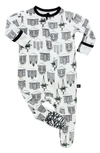 Peregrinewear Babies' Print Fitted One-piece Pajamas In White/ Black