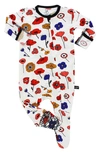 Peregrinewear Babies' Print Fitted One-piece Pajamas In Wh/red Poppy