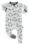 Peregrinewear Babies' Print Fitted One-piece Pajamas In White/ Black Wreaths