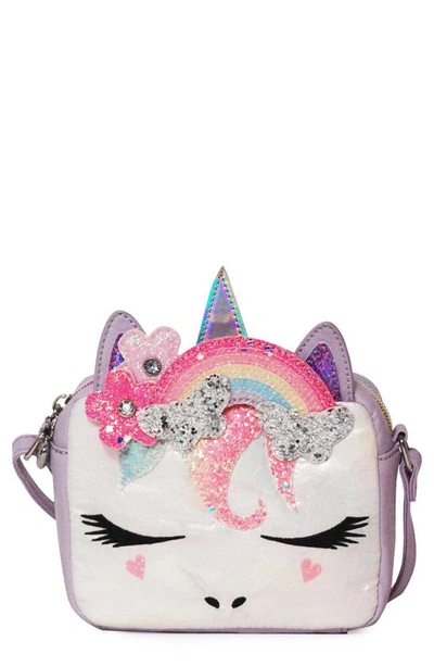 Omg Accessories Babies' Miss Gwen Glitter Rainbow Crossbody Bag In Lavender