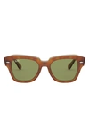 Ray Ban 52mm Square Sunglasses In Light Havana