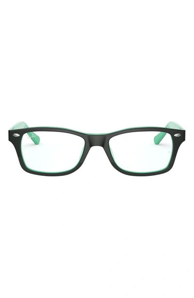 Ray Ban Kids' 48mm Rectangular Optical Glasses In Top Green